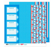 Бумага для скрапбукинга С новым годом Микки Маус 30,5*30,5