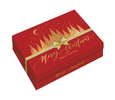 Коробка картонная "Merry Christmas" красная 210*150*57 мм (500гр)