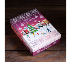 Подарочная коробка сборная "Счастливой зимы" 21х15х5,7см